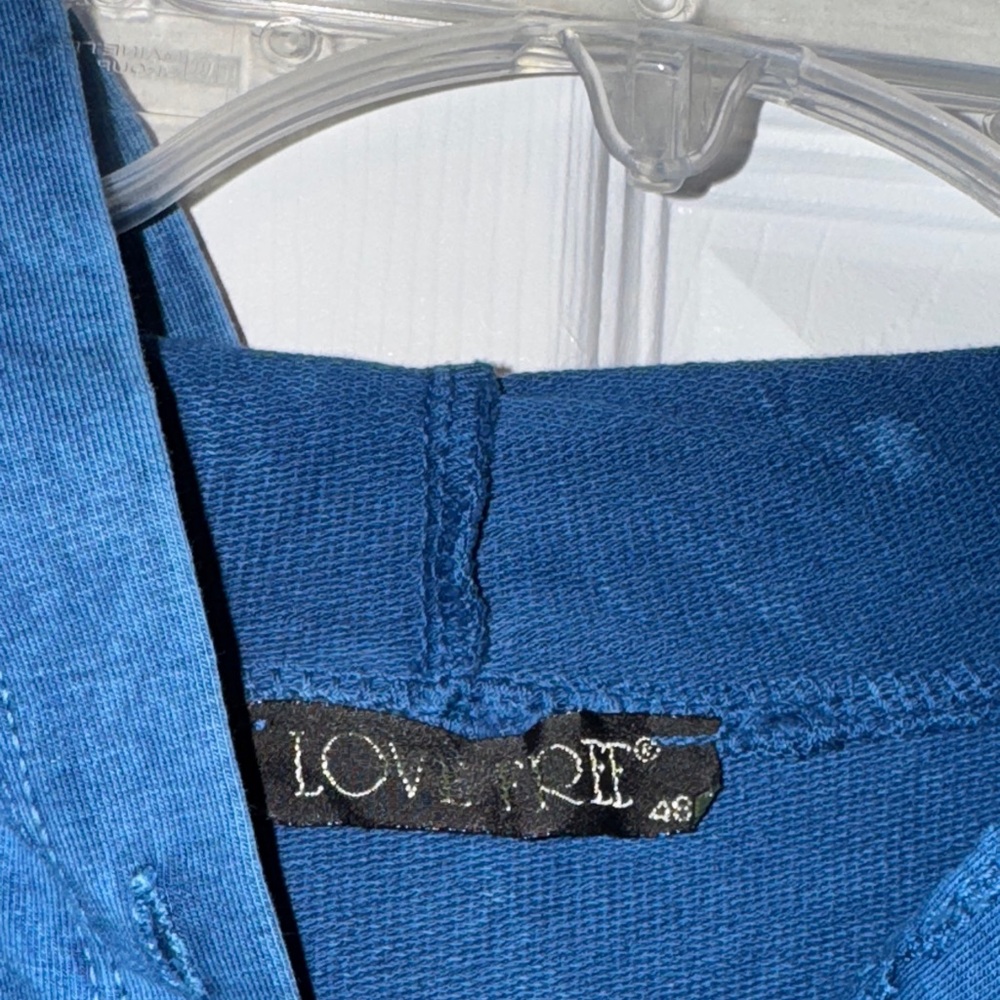 Blue Zip-Up Jacket with Rhinestone Design - Picture 6 of 11